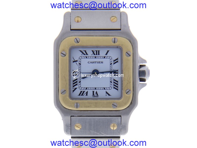Cartier Santos 1170902 Stainless Steel & Yellow Gold Quartz 24mm Womens Watch Cartier