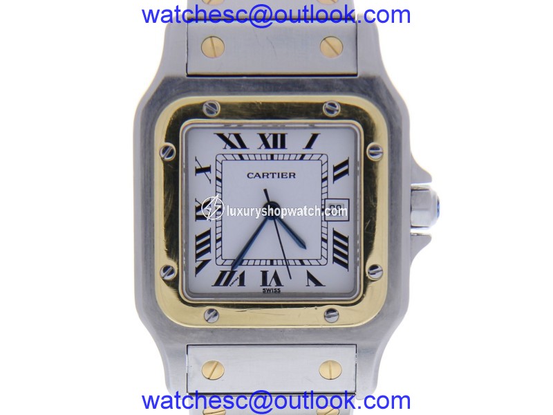 Cartier Santos 2319 Stainless Steel & Yellow Gold Quartz 24mm Womens Watch Cartier