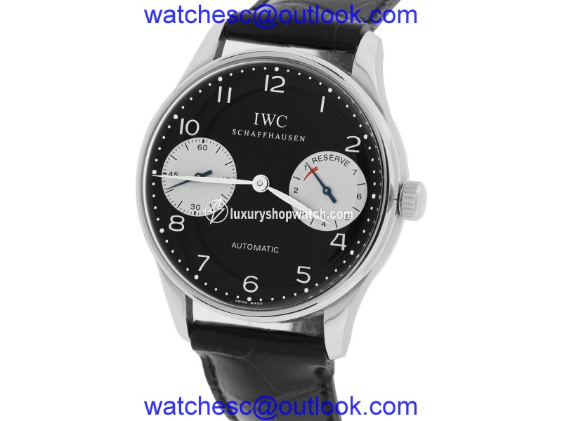 IWC Portuguese 5000-01 500001 Stainless Steel with Black Dial 42.30mm Mens Watch IWC