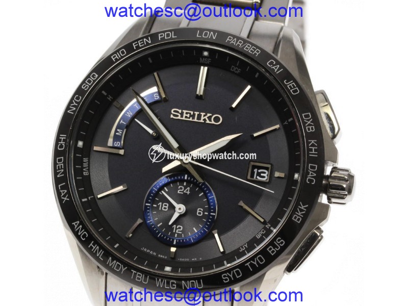 Seiko SAGA235 Titanium with Black Dial 43mm Men's Watch Seiko