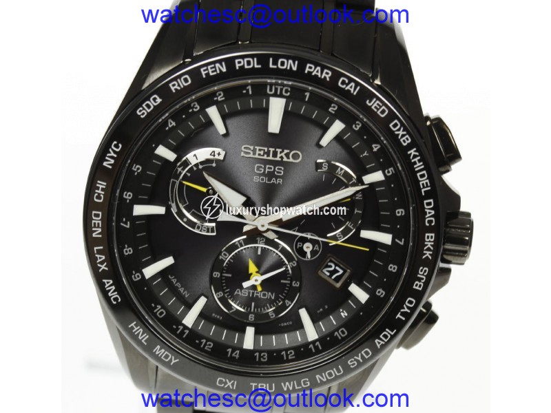 Seiko Astron SBXB079/8X53-0AD0-2 Stainless Steel / Ceramic Quartz 45mm Mens Watch Seiko