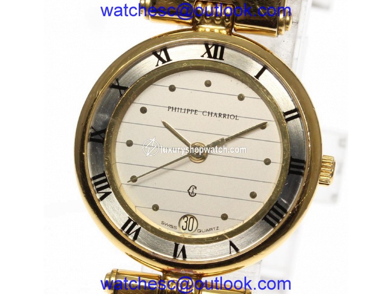 Philippe Charriol CELTIC Stainless Steel / Gold Plated Quartz 24mm Womens Watch Philippe Charriol