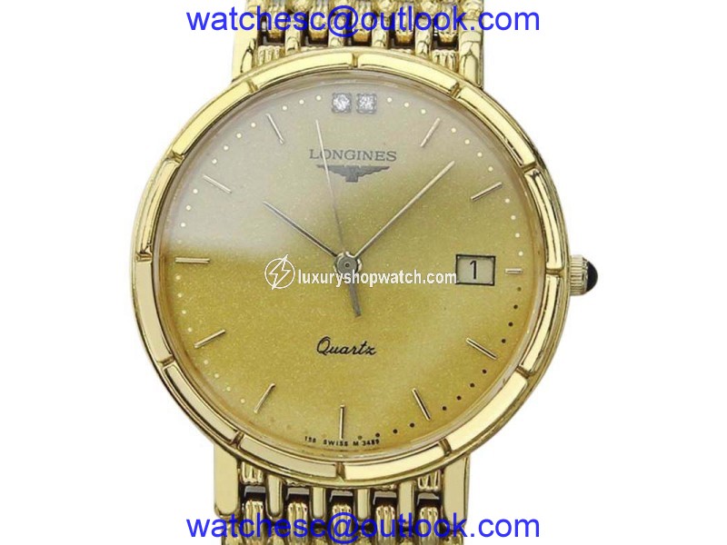 Longines Flagship Gold Plated Stainless Steel Quartz 32mm Mens Watch 1990s Longines