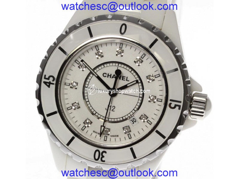 Chanel J12 H1628 Stainless Steel / Ceramic Diamond Quartz 34mm Womens Watch Chanel