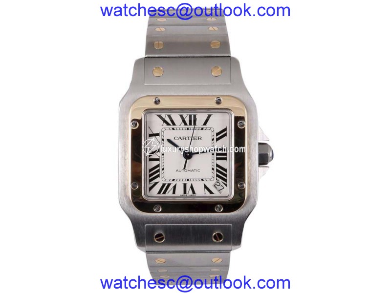Cartier Santos Galb��e 2823 Two Tone 18K Gold & Stainless Steel Automatic 32mm Mens Watch Cartier