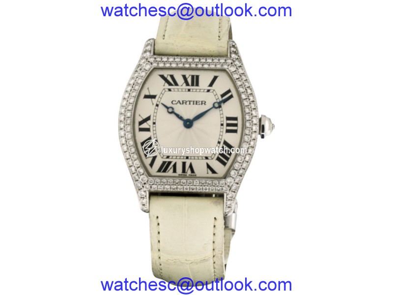 Cartier Tortue WA5072W9 18K White Gold Diamond 43mm x 38mm Watch Cartier