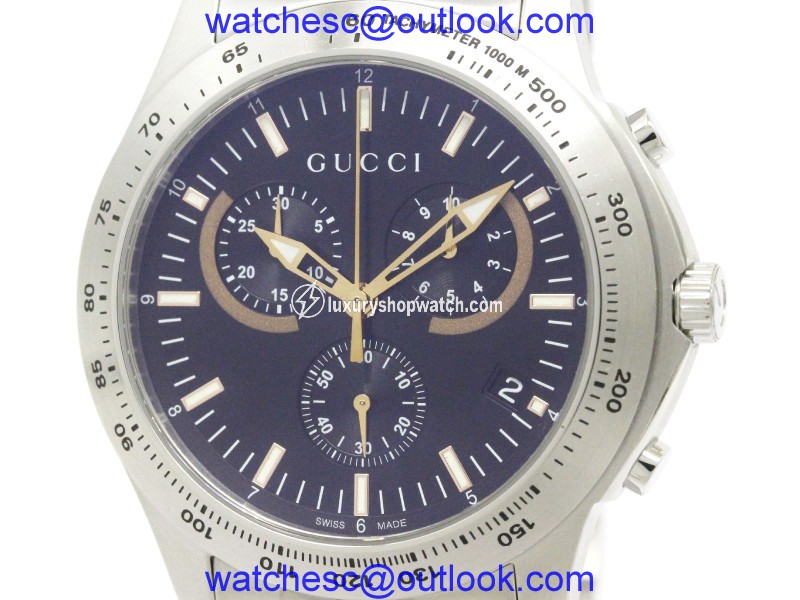 Gucci G Timeless 126.2 YA126257 Stainless Steel Chronograph Quartz 44mm Watch Gucci