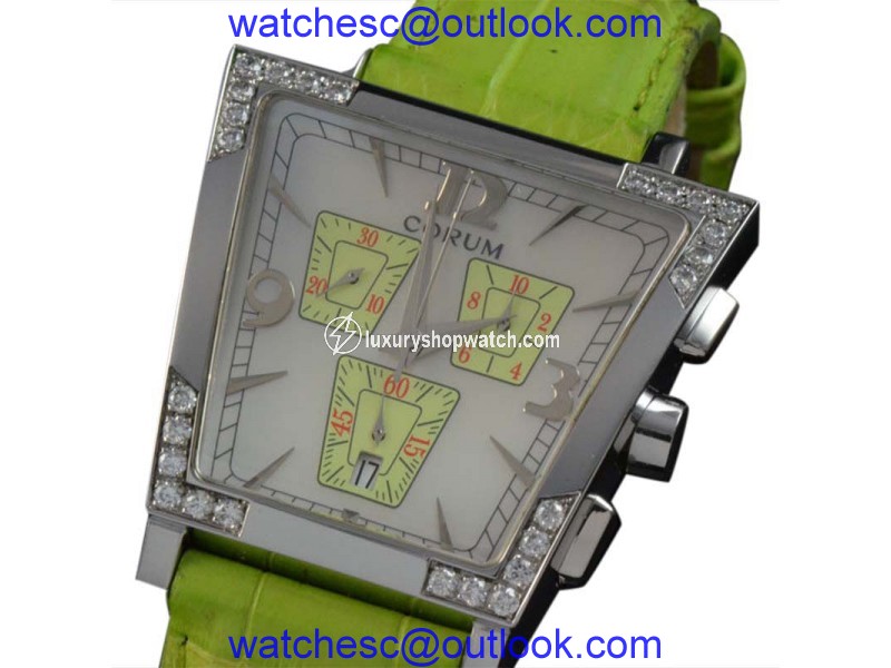 Corum 196.405.47 Trapeze Diamond Chronograph Mother of Pearl Dial Unisex Watch Corum