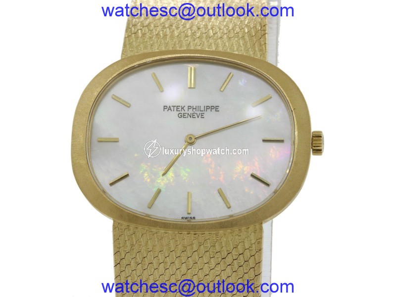 Patek Philippe Ellipse 3583 18K Yellow Gold Mother Of Pearl Dial Manual Womens 34mm Watch Patek Philippe