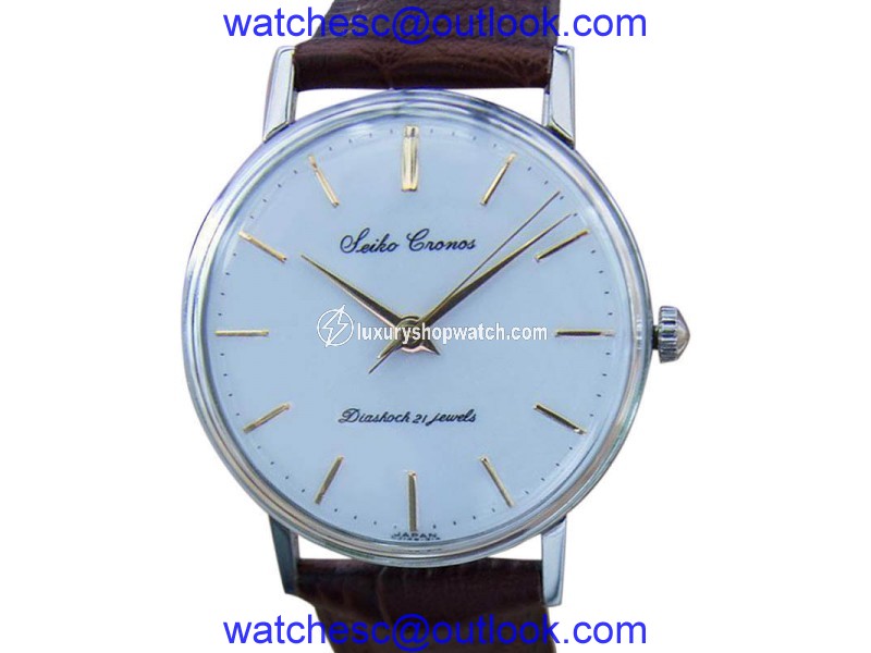Seiko Cronos Stainless Steel & Leather 33mm Watch Seiko