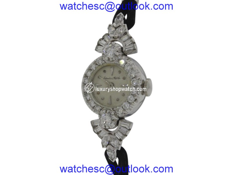 IWC Platinum & 14K White Gold 1ctw Diamond Womens Watch Circa: 1940 IWC