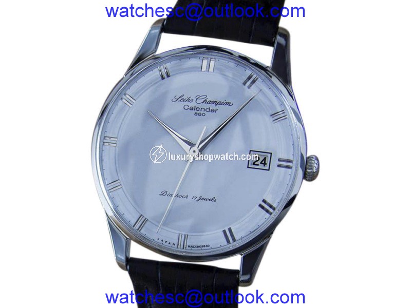 Seiko Champion Calendar 860 Stainless Steel & Leather 36mm Mens Watch 1960s Seiko