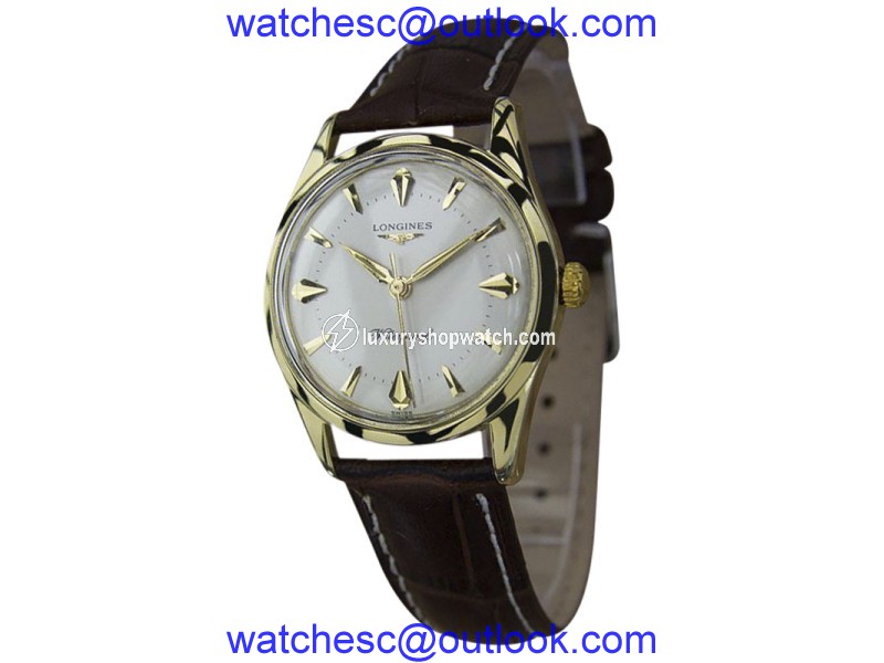 Longines Gold / Leather Manual Vintage 33mm Mens Watch Longines
