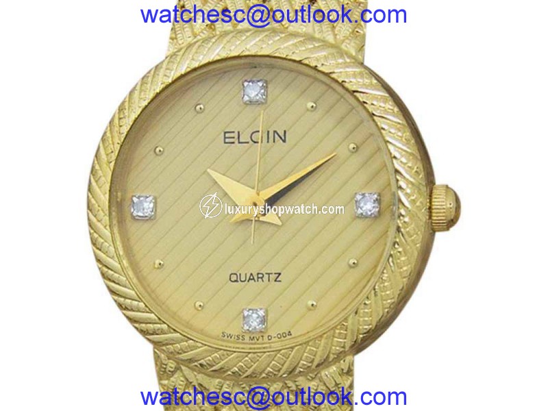 Elgin DSI11 Stainless Steel and Gold Plated Quartz Vintage 22mm Womens Watch Elgin