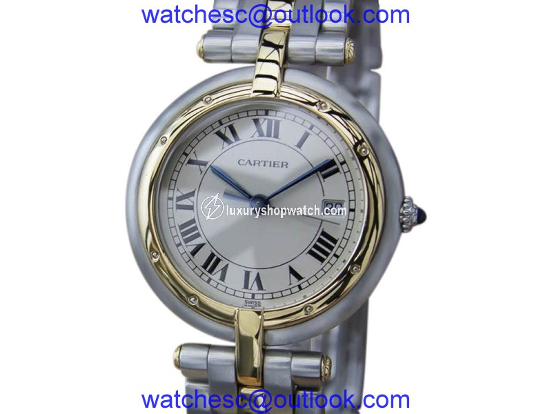 Cartier Pathere Ronde 18K Gold and Stainless Steel 30mm Mens Watch Cartier