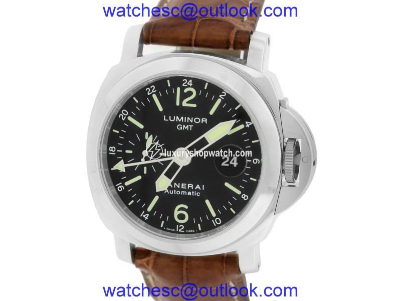 Panerai Luminor PAM00237 Stainless Steel / Leather with Black Dial 44mm Mens Watch Panerai