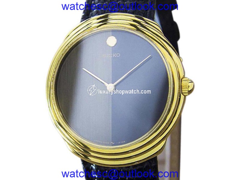 Seiko 220-0520 Gold Plated & Leather Manual 33mm Men's Watch Seiko