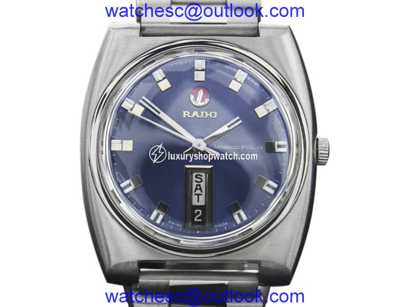 Rado Marco Polo Day Date Stainless Steel Automatic Vintage 36mm Mens Watch c1970s Rado