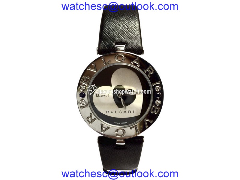 Bulgari B.Zero.1 Stainless Steel Black and Silver Heart Dial 30mm Womens Watch Bulgari