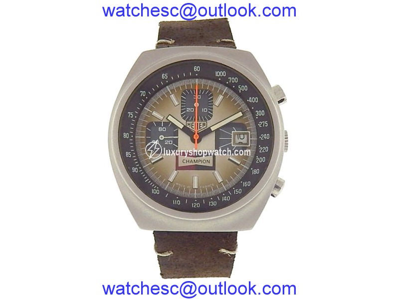 Tag Heuer Vintage Champion 1614 Stainless Steel / Brown Leather 38mm Mens Watch Tag Heuer