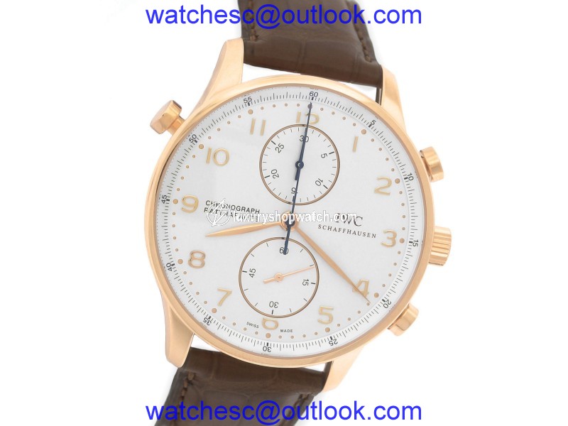 IWC Portuguese Rattrapante IW371204 18K Rose Gold 41mm Mens Watch IWC