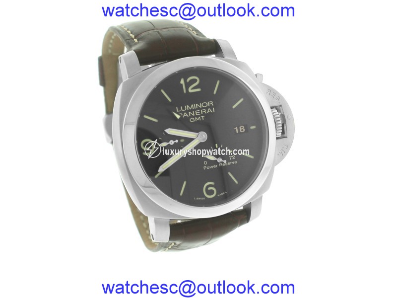 2014 Panerai Luminor 1950 GMT 3 Day PAM 321 Black Automatic 44mm Watch PAM00321 Panerai