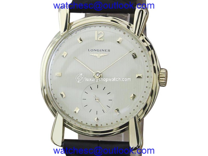 Longines 14K Yellow Gold Swiss Made Manual 33mm Mens Dress Watch 1960s Longines