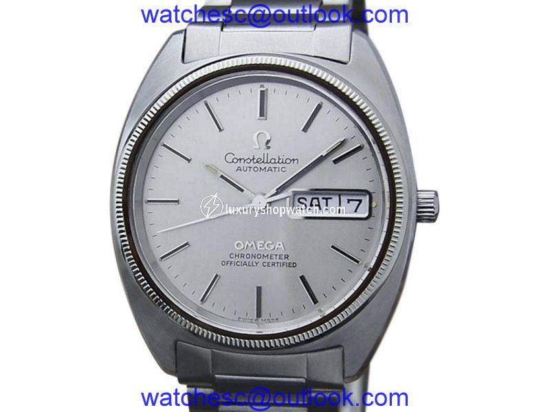 Omega Constellation Stainless Steel Automatic Chronometer Swiss Mens 35mm Watch Omega
