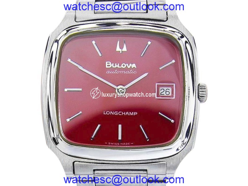Bulova P3 Long Champ Stainless Steel Automatic Vintage 33mm Mens Watch 1970s Bulova