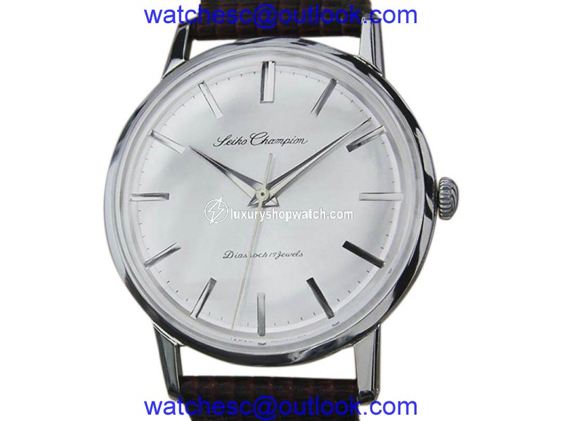 Seiko Champion Stainless Steel & Leather Manual 36mm Mens Watch 1960s Seiko