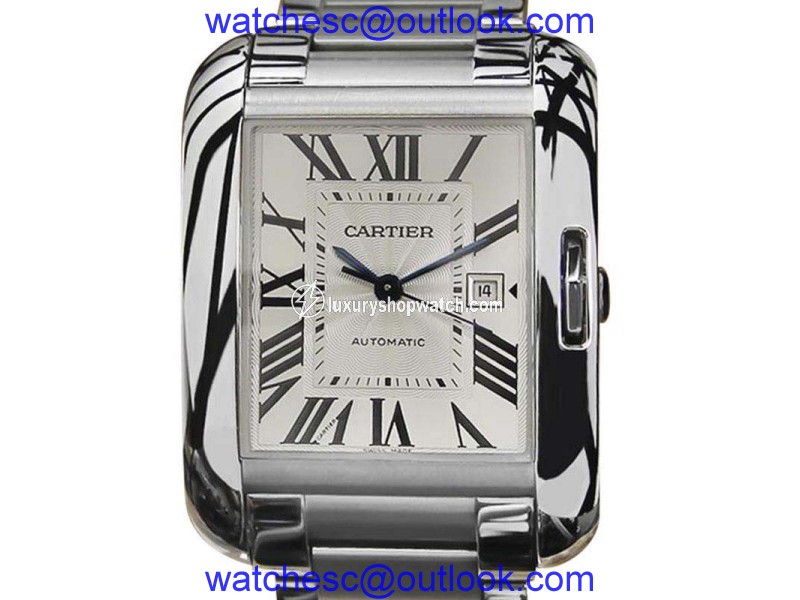 Cartier Tank Anglaise Stainless Steel Swiss Made Automatic 39mm Mens Watch Cartier