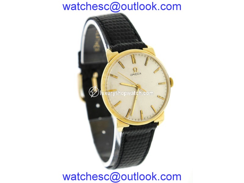 Omega 14K Yellow Gold Hand-Winding Vintage 34mm Mens Watch Omega