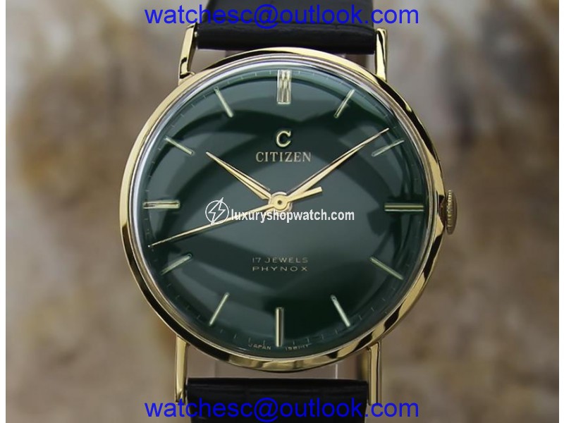Citizen Phynox EE49 Gold Plated Stainless Steel with Leather Manual Vintage 33mm Mens Watch Citizen