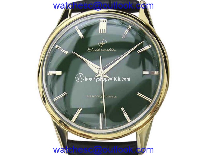 Seiko Seikomatic Gold Plated & Leather Automatic 37mm Mens Watch Seiko