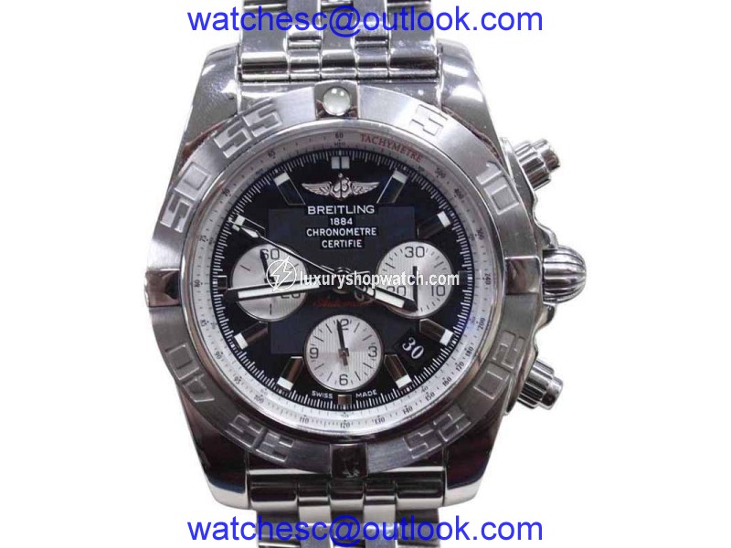 Breitling Chronomat AB0110 Stainless Steel with Black Dial 44mm Mens Watch Breitling