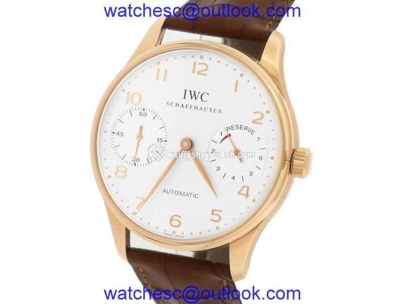 IWC Portuguese 2000 IW500004 18K Rose Gold & Leather Automatic 42.30mm Mens Watch IWC