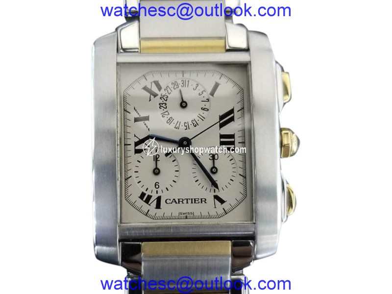 Cartier Tank Francaise 2303 18K Yellow Gold & Stainless Steel Quartz 29mm Mens Watch Cartier