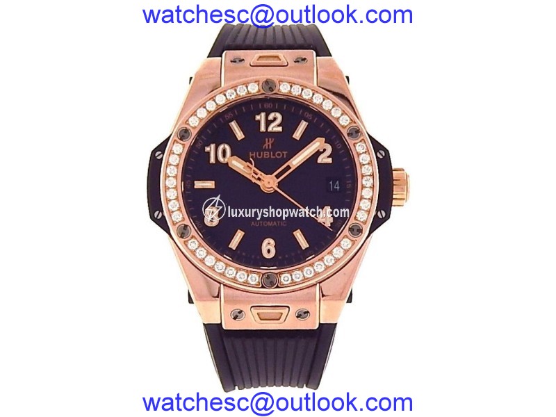 Hublot Big Bang One Click 465.OX.1180.RX1204 18K Rose Gold & Rubber Automatic 39mm Mens Watch Hublot