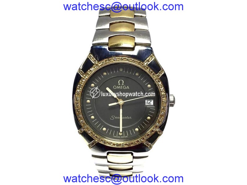 Omega Seamaster 18K Yellow Gold & Stainless Steel 32mm Mens Watch Omega