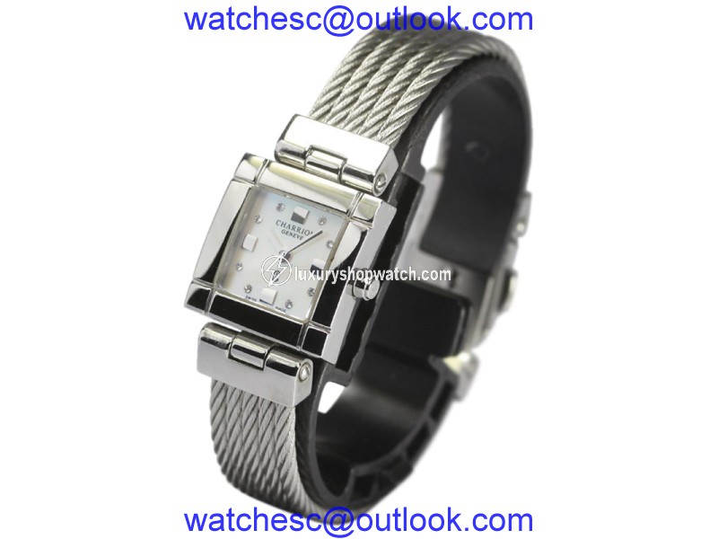 Philippe Charriol Celtic Stainless Steel & Pink Shell Diamond Dial 20mm Womens Watch Philippe Charriol