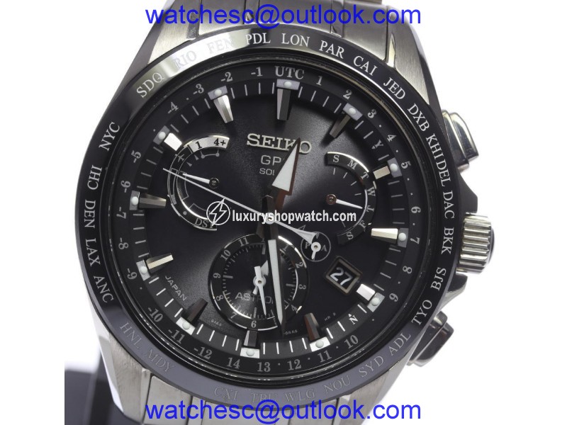 Seiko Astorn SBXB045 8X53 Titanium Black Dial Quartz 41mm Men's Watch Seiko