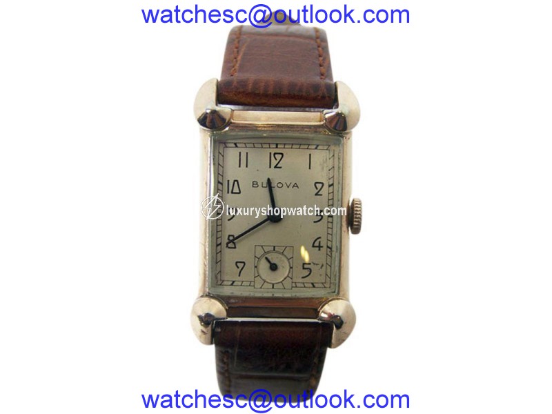 Bulova 14K Rose Gold Filled Vintage 21.3mm Mens Watch Year 1940 BULOVA