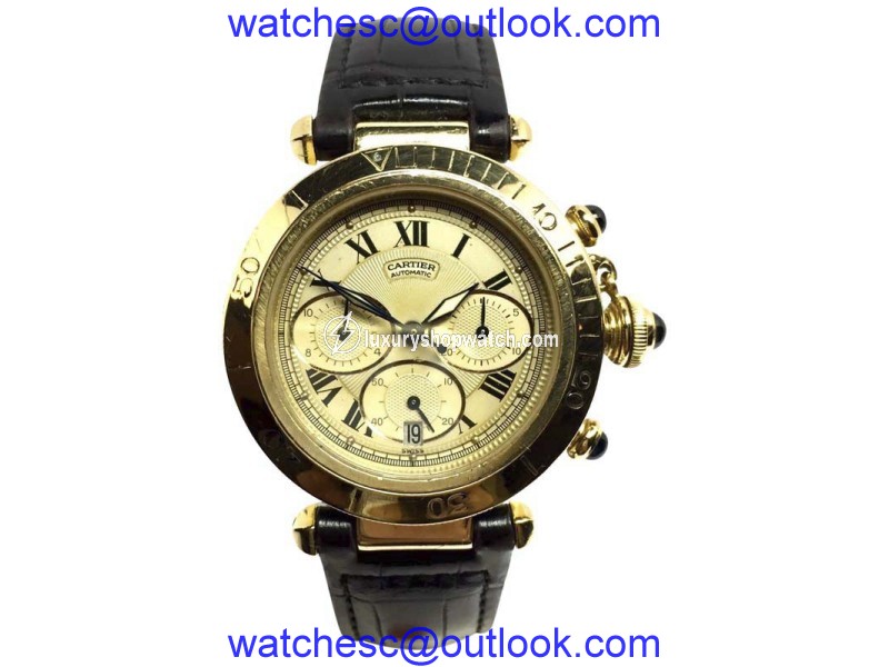 Cartier Pasha De 18K Yellow Gold Automatic 38.5mm Mens Watch Cartier