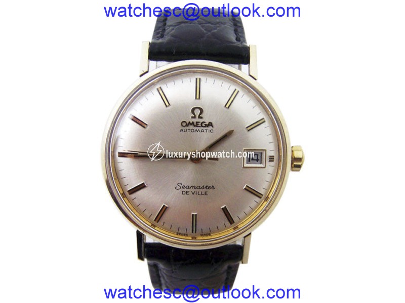 Omega Seamaster De Ville 14K Yellow Gold Automatic Vintage 34mm Mens Watch 1960s Omega