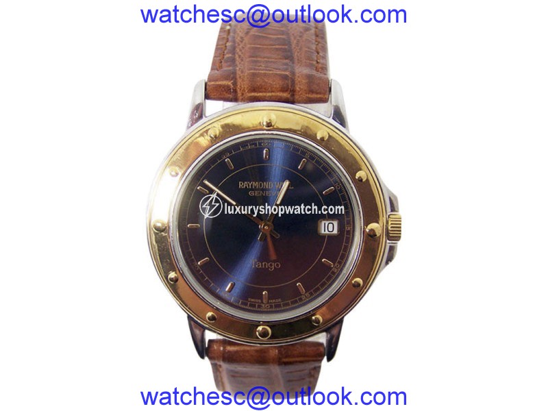 Raymond Weil Tango Stainless Steel / 18K Yellow Gold & Leather 36.2mm Mens Watch Raymond Weil