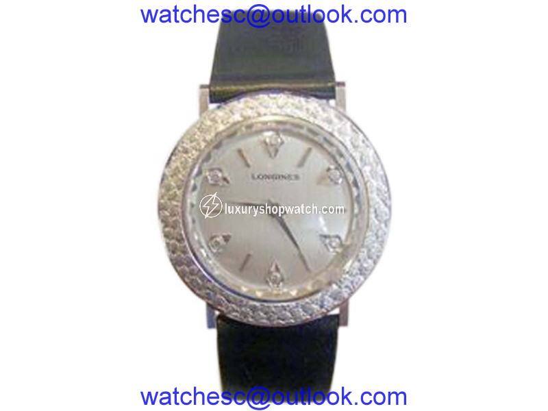 Longines 14K White Gold Hand Winding Vintage 33mm Mens Watch Longines