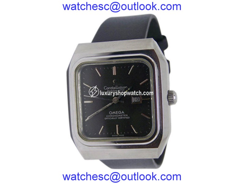 Omega Constellation Stainless Steel / Leather Vintage 37.5mm Mens Watch Omega