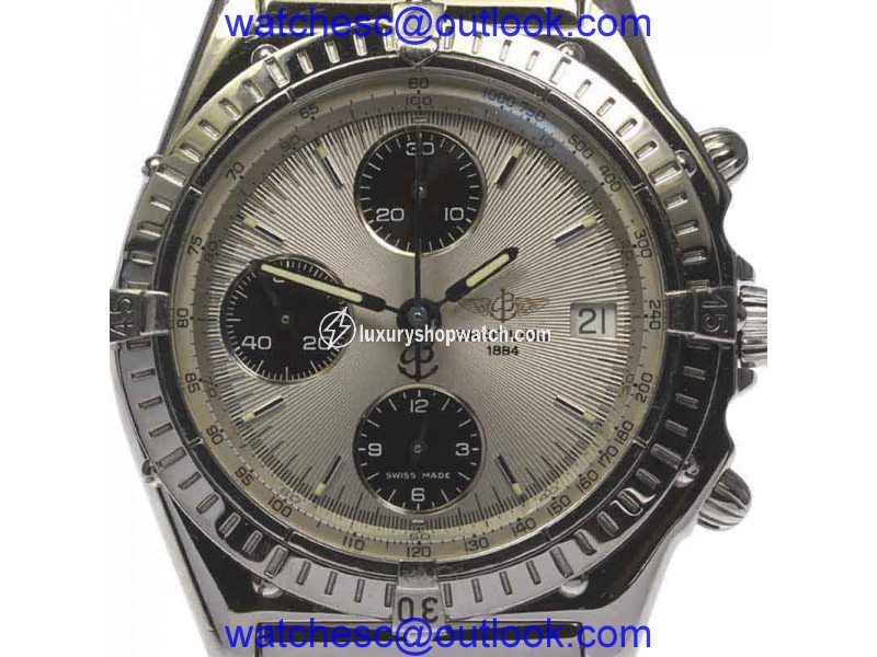 Breitling Chronomat A13048 Stainless Steel Automatic Silver Dial 40mm Mens Wrist Watch Breitling