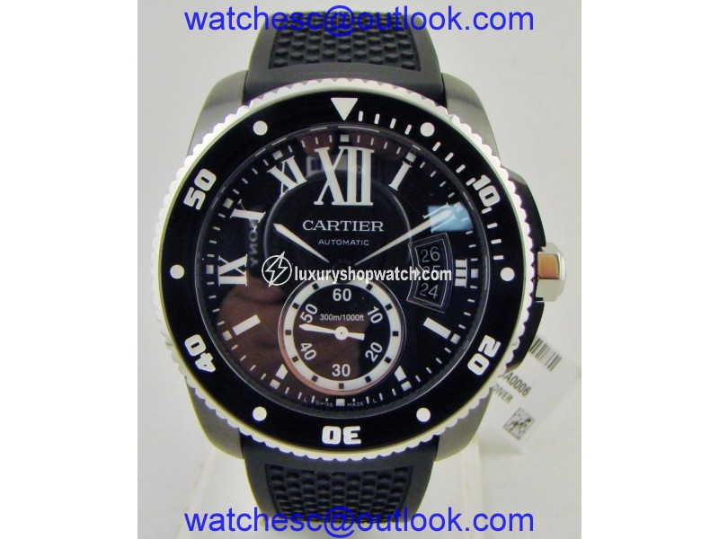 Cartier Calibre De WSCA0006 ADLC Coated Stainless Steel & Rubber Automatic 42mm Mens Watch Carier