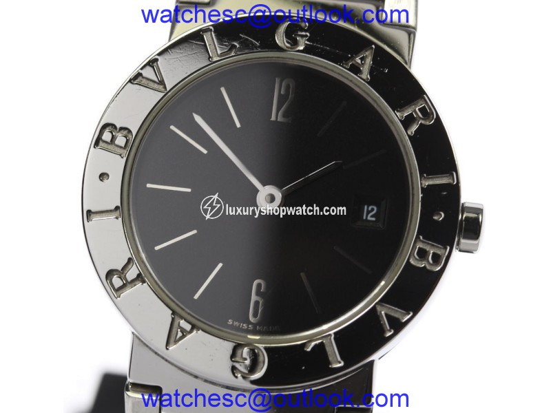 Bulgari BB26SS Stainless Steel Black Dial Quartz 26mm Womens Watch Bulgari